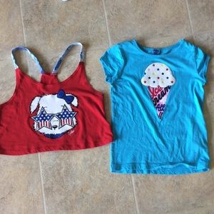 Two girls Forth of July shirts!